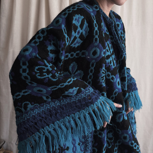 ヴィンテージ ウール フリンジ ポンチョ 古着 コート select shop 通販