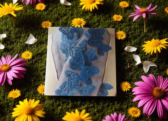 book　バタフライの半襟 1枚目の画像