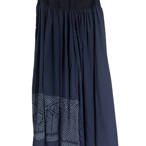 送料無料 着物 リメイク 兵児帯 切替 リラックスワイドロングパンツ