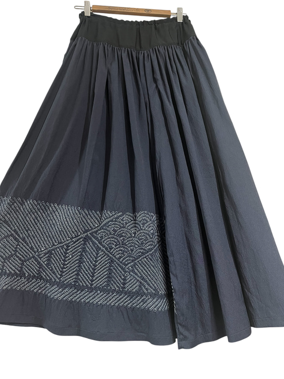 送料無料 着物 リメイク 兵児帯 切替 リラックスワイドロングパンツ