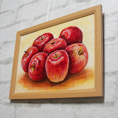 油絵 油彩 油彩画 絵画 絵【七つの林檎】 絵画 HR 通販 19861078