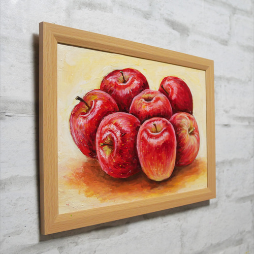 油絵 油彩 油彩画 絵画 絵【七つの林檎】 絵画 HR 通販 19861078