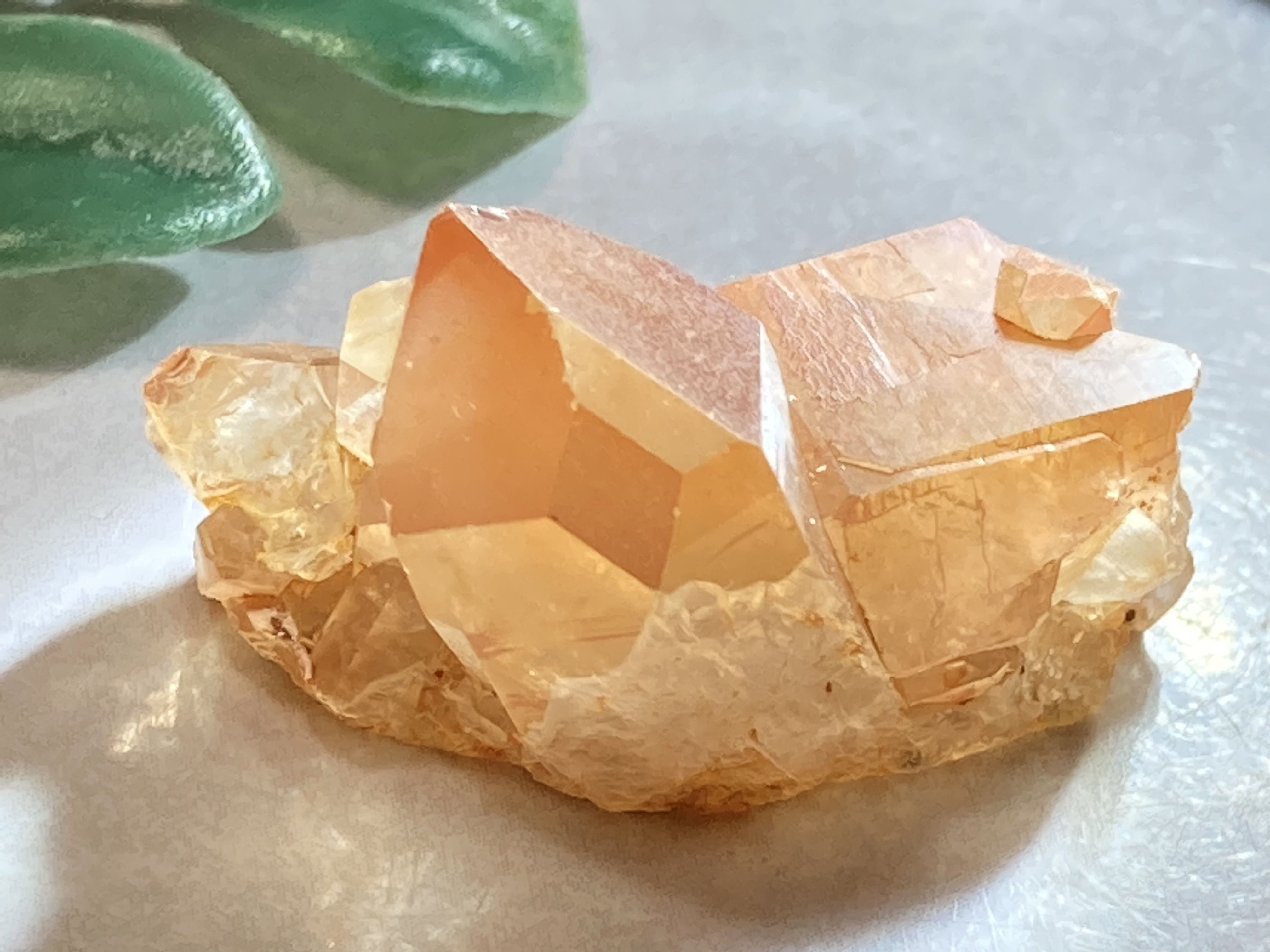 レシーバー　ウィンドウ  タンジェリン　蜜柑水晶　クラスター　原石　クリスタル