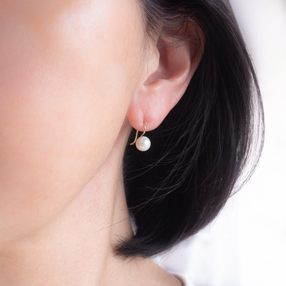 テリに深みのある貝パール・ピアス～14KGF(イヤリング加工可) 11枚目の画像