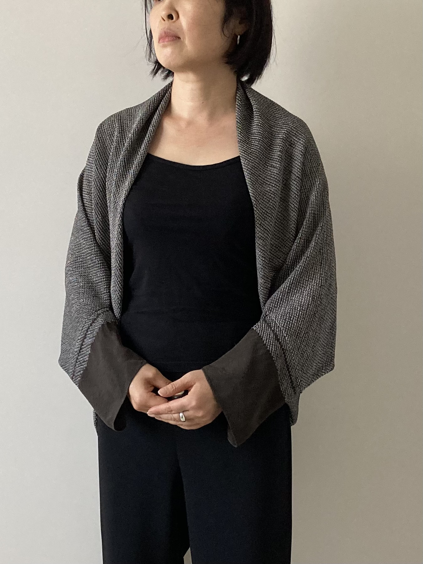 兵児帯リメイクボレロ　茶