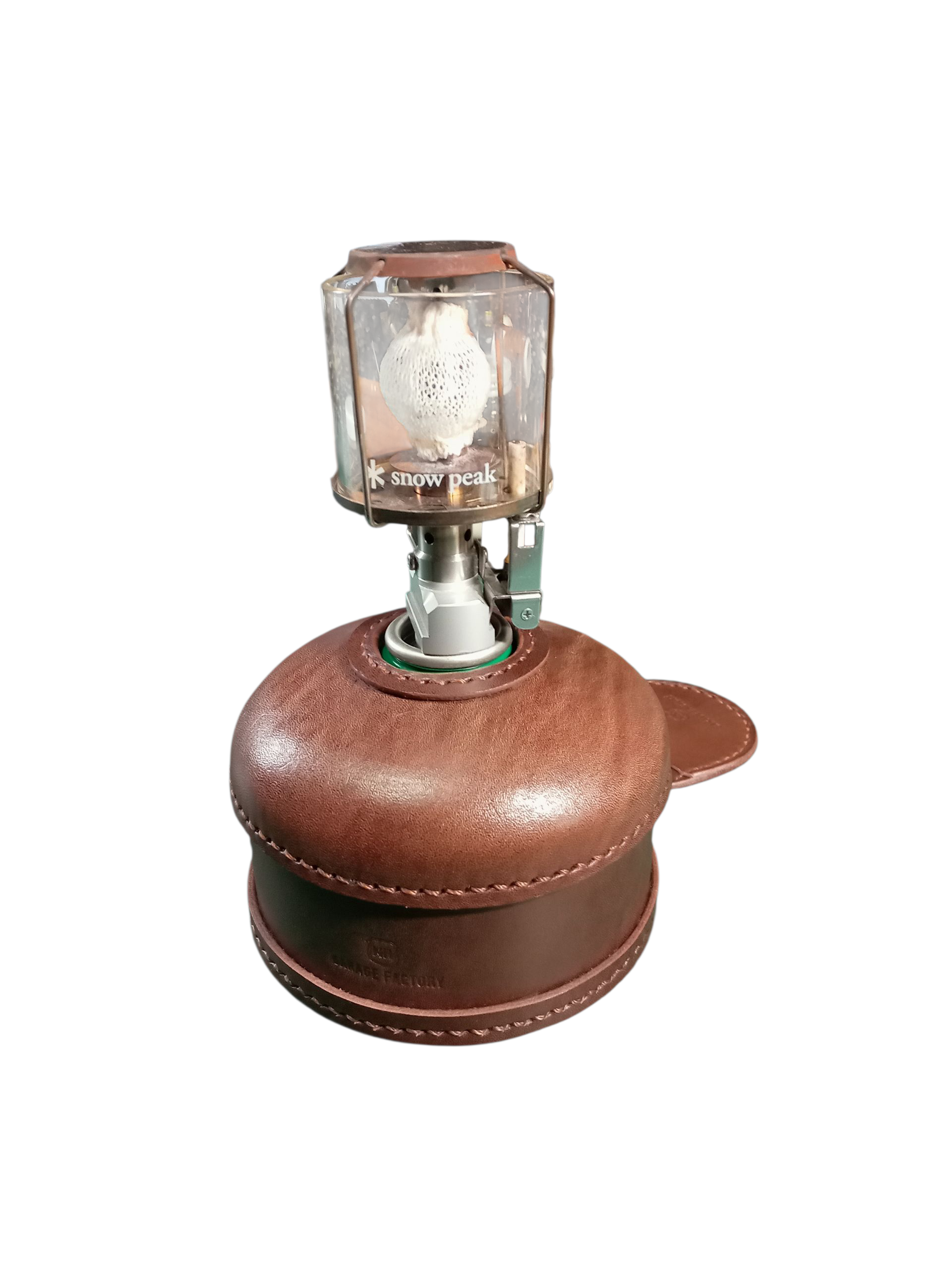 OD缶カバー 茶 革 レザー　キャンプ　ホワイトデー