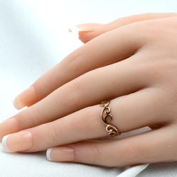 サージカルステンレス製＊アラベスク風カットアウトリング（3色展開）金属アレルギー対応 8枚目の画像