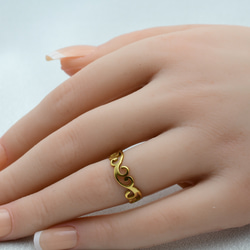 サージカルステンレス製＊アラベスク風カットアウトリング（3色展開）金属アレルギー対応 9枚目の画像