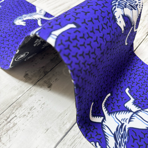 ♦︎新作♦︎リバーシブル半幅帯【暴れ馬×家紋】アフリカンプリント