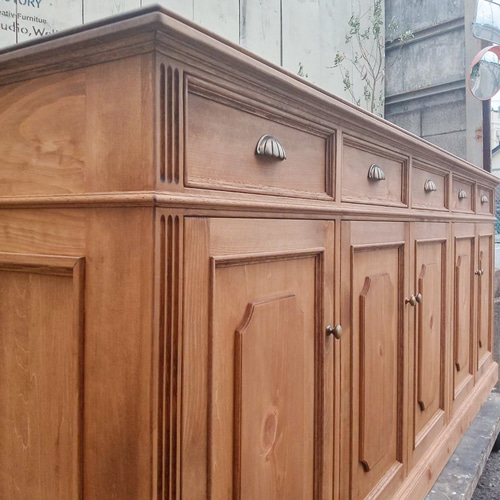 オールドパイン家具キャビネット フランスアンティーク調サイドボード