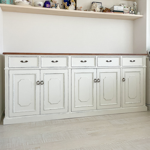 オールドパイン家具キャビネット フランスアンティーク調サイドボード