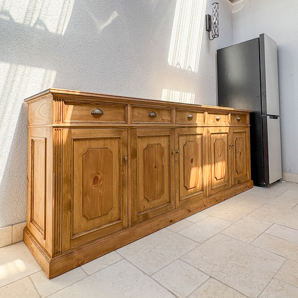 オールドパイン家具キャビネット フランスアンティーク調サイドボード