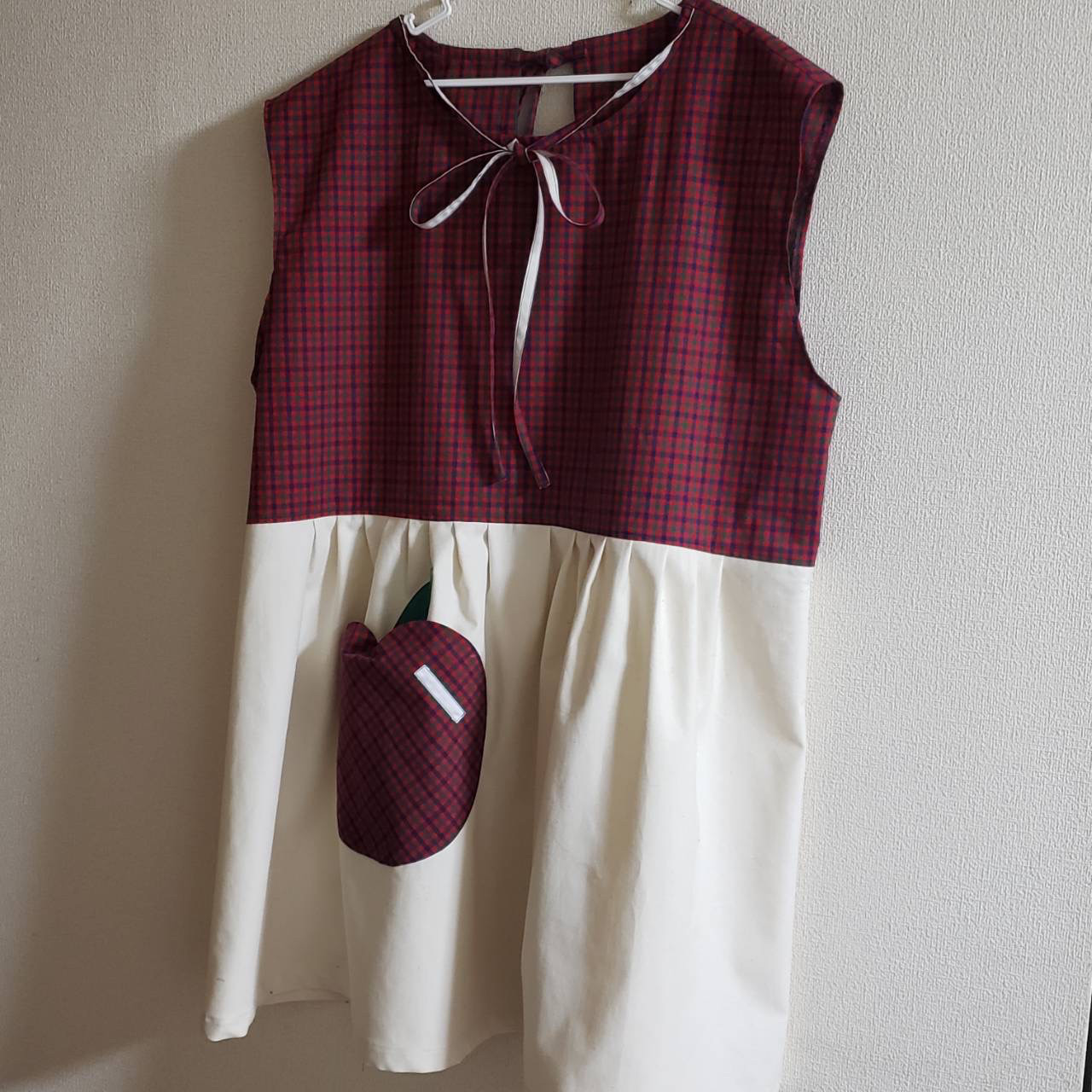 【S-LL】大人 りんごポケット エプロン 左右ポケット