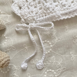 .* baby bonnet .* コットン100% 新生児　ベビー　ボンネット　帽子　simple 退院着 2枚目の画像