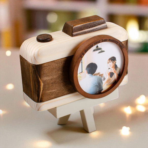 ロマンチックカメラ型フォトフレーム｜誕生日プレゼントに最適｜カメラ好き・写真好きへのおしゃれなギフト 1枚目の画像