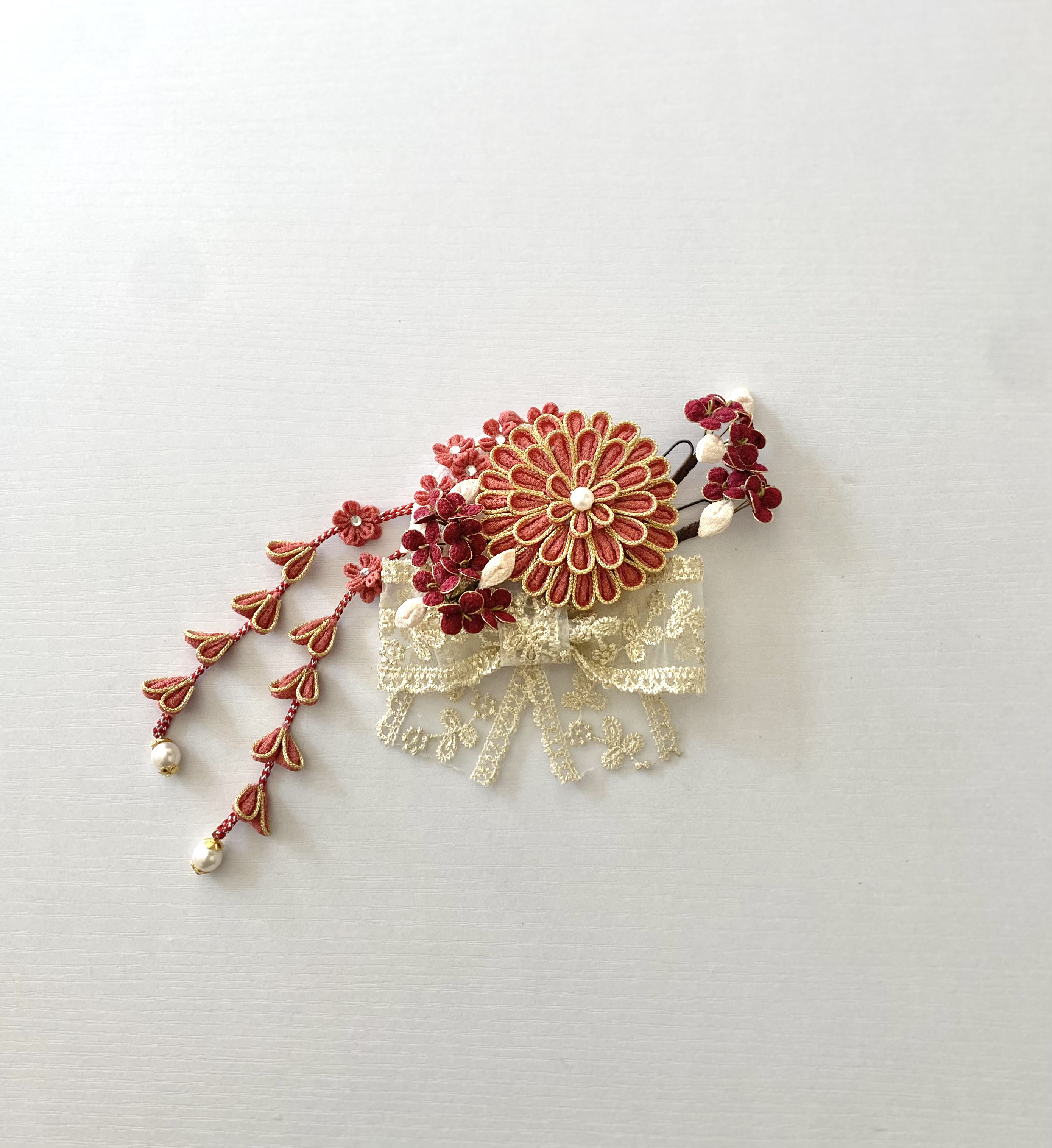 髪飾り  梅の花  3歳  7歳  七五三