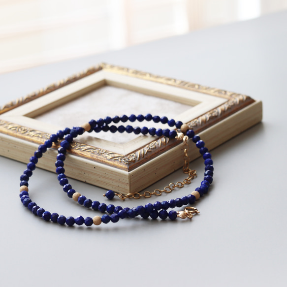 このラピスラズリたん、綺麗！ラピスラズリのネックレスたん！ ラピスラズリのネックレス 夜空色 天然石ジュエリー・アクセサリー 9月