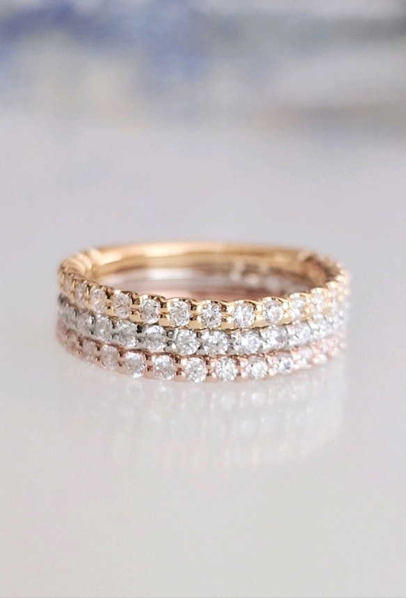 極上の輝きモアサナイト２mm永遠の愛の象徴エタニティリングRS-2620 1枚目の画像