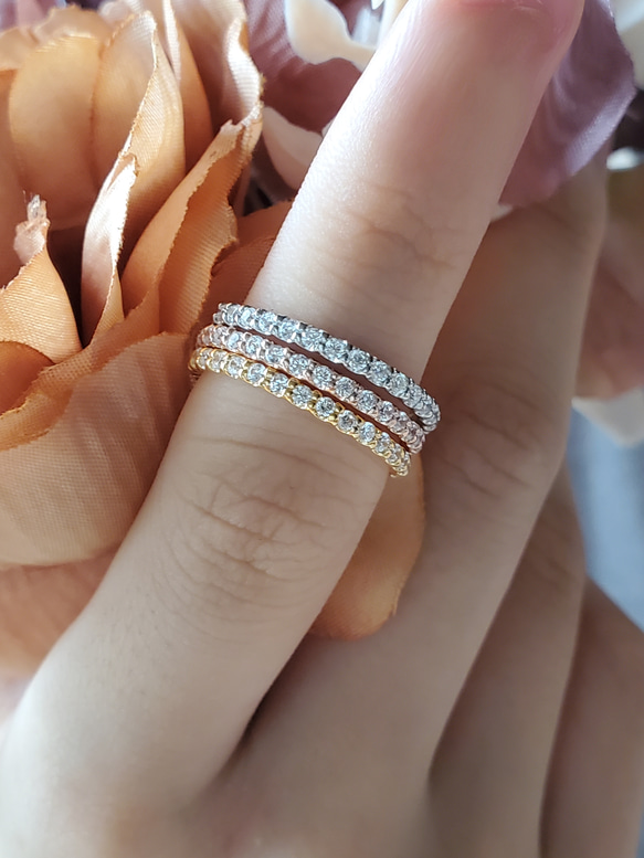 極上の輝きモアサナイト２mm永遠の愛の象徴エタニティリングRS-2620 2枚目の画像