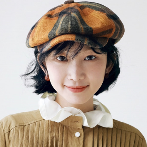 秋カット】おしゃれ な チェック 柄 ニューボーイハット レディース