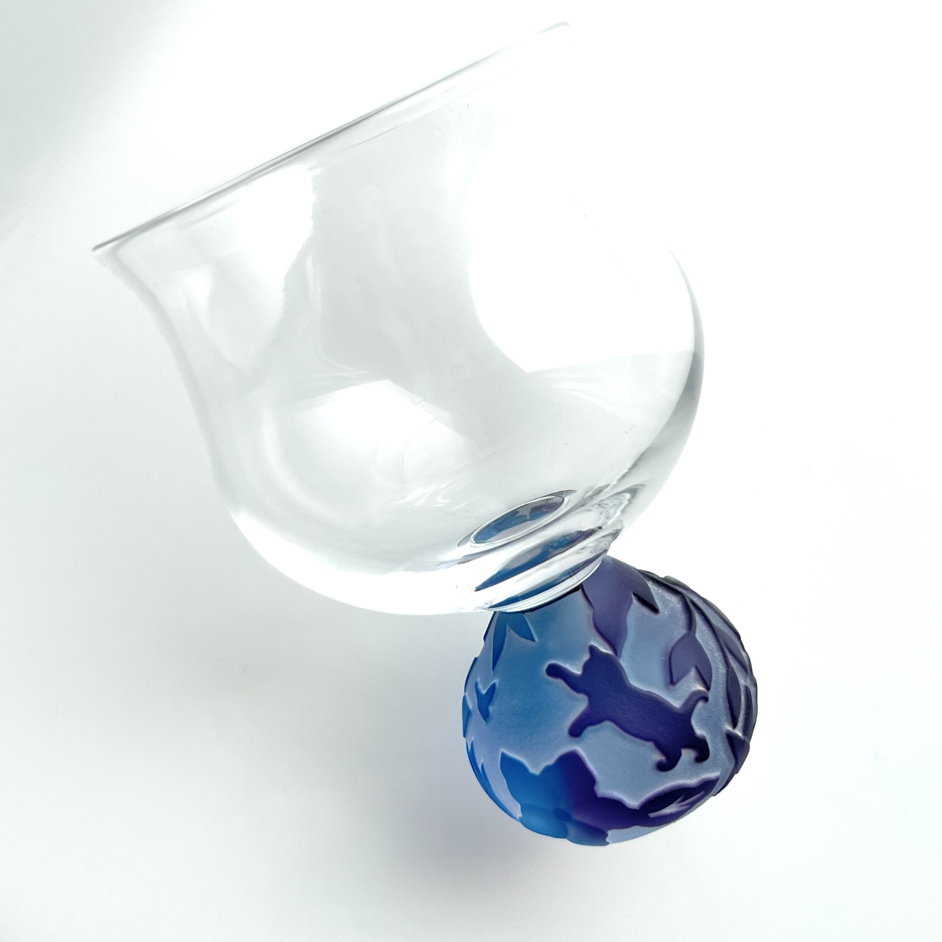 「野花のグラス」～子猫バージョン～　purple&blue【ギフトにおすすめ】 普段使いできるアートグラス 14/15