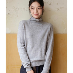 6色 極上の手触り カシミヤ混メリノウール オールガーメント　タートルネックプルオーバー・ニット【春秋冬】 6枚目の画像