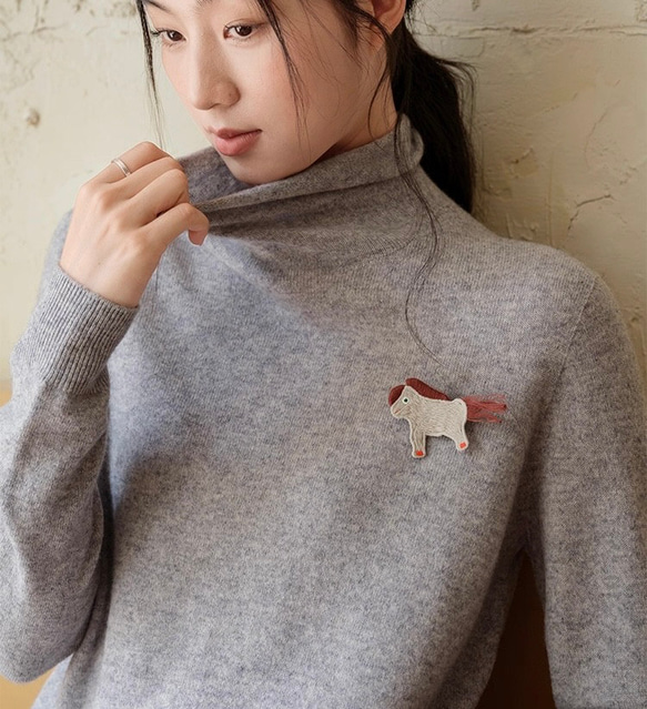 6色 極上の手触り カシミヤ混メリノウール オールガーメント　タートルネックプルオーバー・ニット【春秋冬】 1枚目の画像