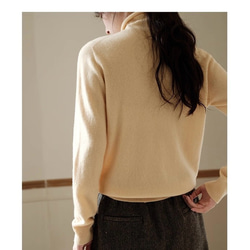 6色 極上の手触り カシミヤ混メリノウール オールガーメント　タートルネックプルオーバー・ニット【春秋冬】 7枚目の画像