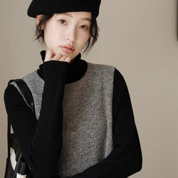 6色 極上の手触り カシミヤ混メリノウール オールガーメント　タートルネックプルオーバー・ニット【春秋冬】 3枚目の画像