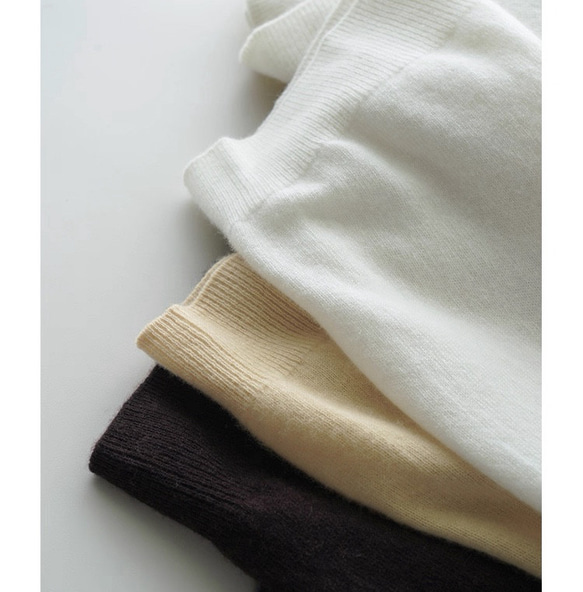 6色 極上の手触り カシミヤ混メリノウール オールガーメント　タートルネックプルオーバー・ニット【春秋冬】 14枚目の画像