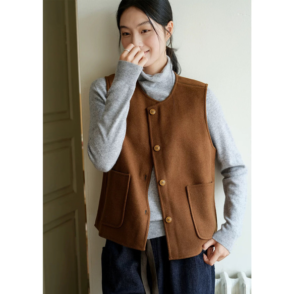 6色 極上の手触り カシミヤ混メリノウール オールガーメント　タートルネックプルオーバー・ニット【春秋冬】 16枚目の画像