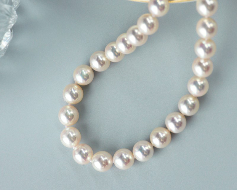 【ルミナ】6.5-7mm 日本製 大阪産天然アコヤ真珠ネックレス 18Kゴールドバックル付き クイーンシリーズ エレガントで高貴