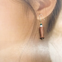 ブビンガのソーダフロート風ピアス 5枚目の画像