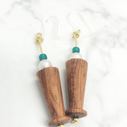 ブビンガのソーダフロート風ピアス 2枚目の画像