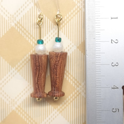 ブビンガのソーダフロート風ピアス 4枚目の画像