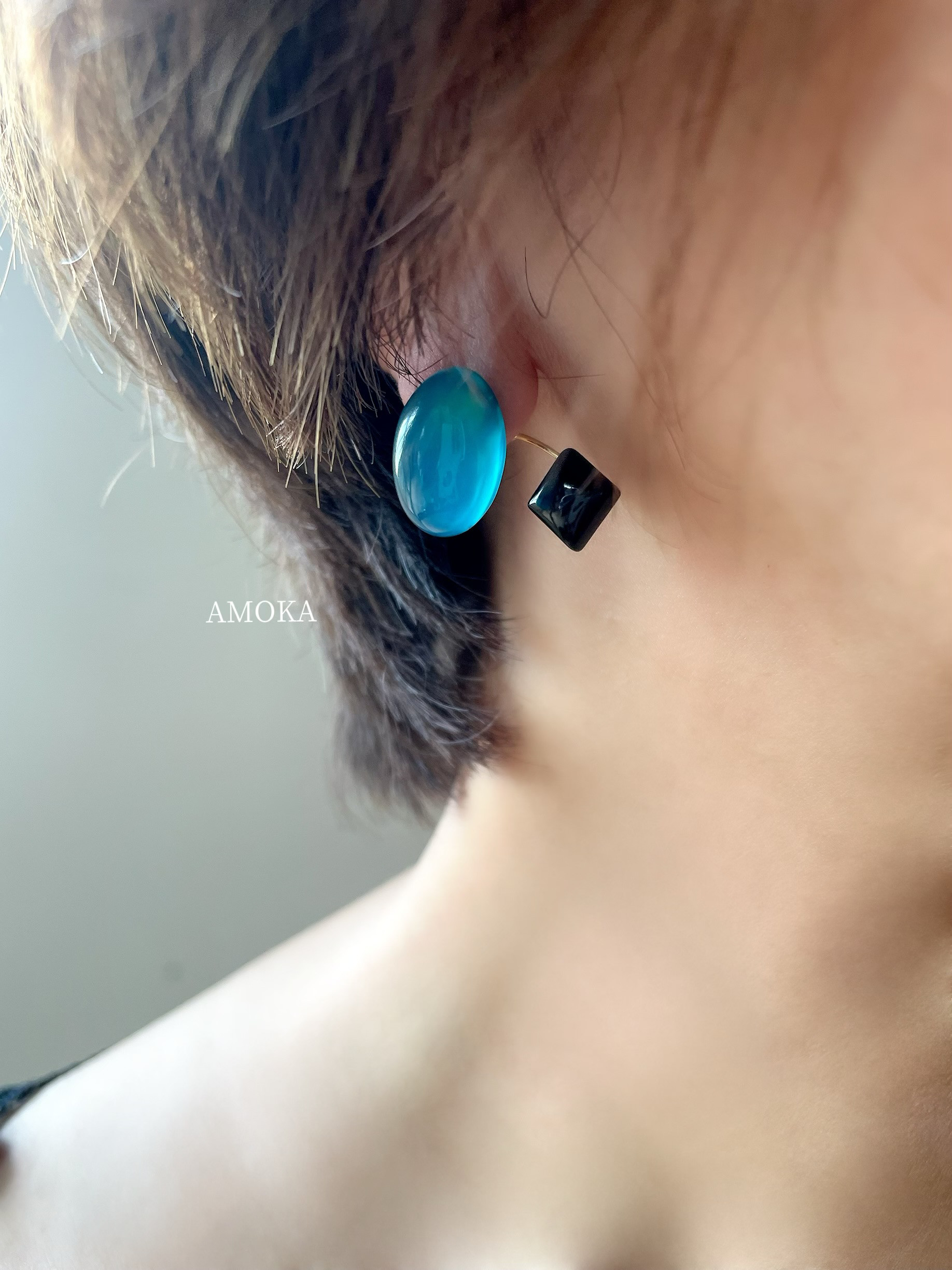 【青と黒】Noir et Bleu（ノワール・エ・ブルー）ピアス