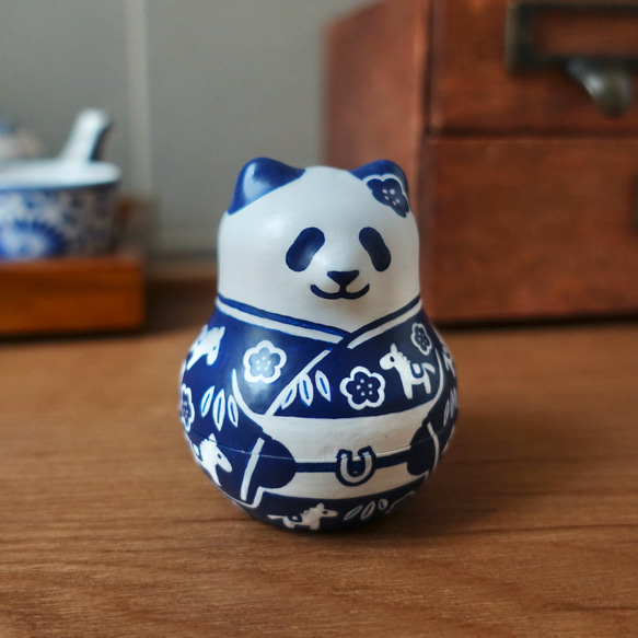 うまどしパンダ《青い着物》 2枚目の画像