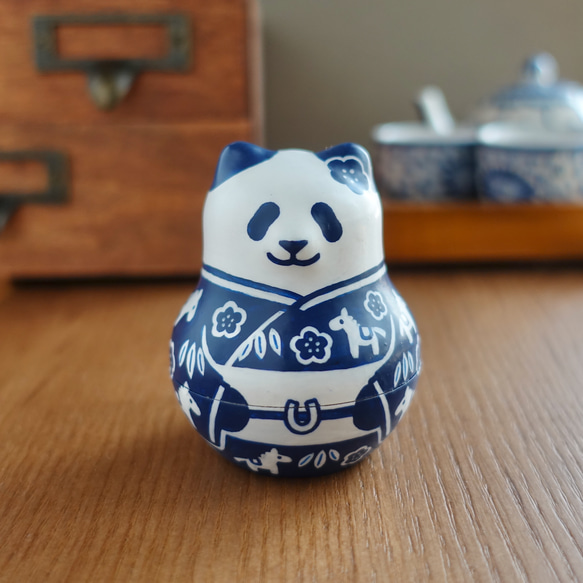 うまどしパンダ《青い着物》 1枚目の画像