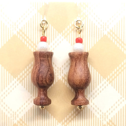 ブビンガのソーダフロート風ピアス 1枚目の画像