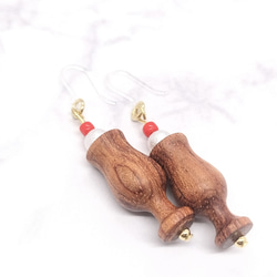 ブビンガのソーダフロート風ピアス 2枚目の画像