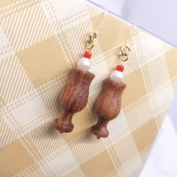 ブビンガのソーダフロート風ピアス 3枚目の画像