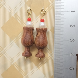 ブビンガのソーダフロート風ピアス 4枚目の画像