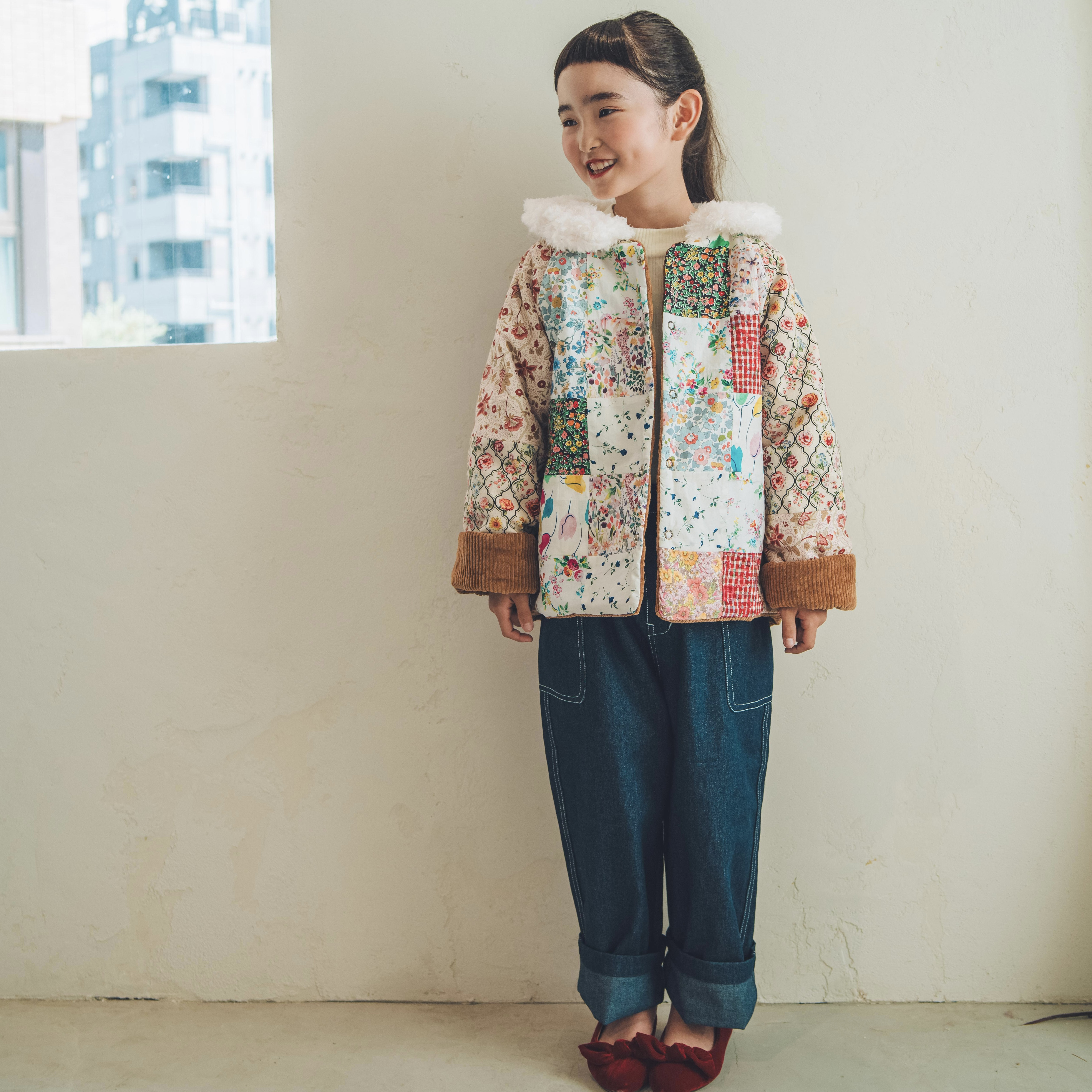 【2026年3月まで】Kids リバーシブルコート/ PIINK /リバティ生地/コーデュロイ/お揃い/パッチワーク