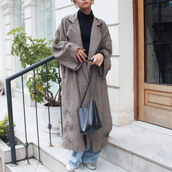 秋の新作◉ふわっと羽織れる軽めアウター◉ ギンガムチェックオーバーコート 2枚目の画像