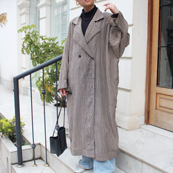 秋の新作◉ふわっと羽織れる軽めアウター◉ ギンガムチェックオーバーコート 7枚目の画像