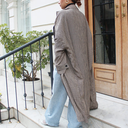 秋の新作◉ふわっと羽織れる軽めアウター◉ ギンガムチェックオーバーコート 6枚目の画像