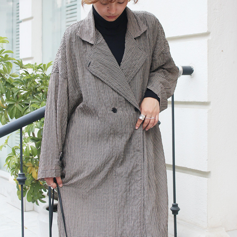 ◉ふわっと羽織れる軽めアウター◉ ギンガムチェックオーバーコート