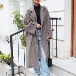 秋の新作◉ふわっと羽織れる軽めアウター◉ ギンガムチェックオーバーコート 4枚目の画像