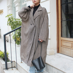 秋の新作◉ふわっと羽織れる軽めアウター◉ ギンガムチェックオーバーコート 10枚目の画像