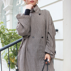 秋の新作◉ふわっと羽織れる軽めアウター◉ ギンガムチェックオーバーコート 12枚目の画像